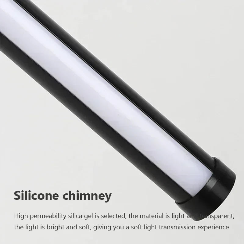 Moderne LED Pendelleuchte für Esszimmer, Schlafzimmer & Wohnzimmer – Berührungsschalter, Aluminium Hängeleuchte, Weiß & Schwarzer Lampenschirm