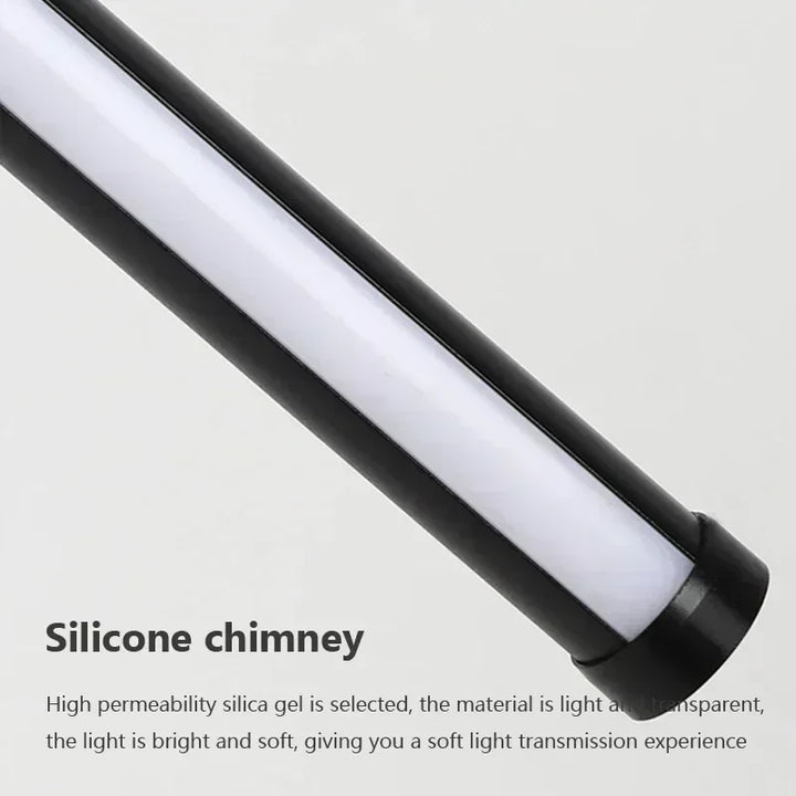 Moderne LED Pendelleuchte für Esszimmer, Schlafzimmer & Wohnzimmer – Berührungsschalter, Aluminium Hängeleuchte, Weiß & Schwarzer Lampenschirm
