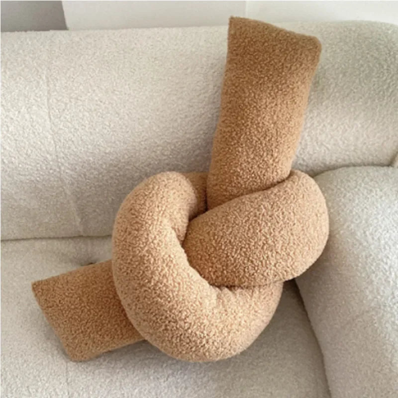 Nordic Bouclé Abstract Kissen – Minimalistisches Plüschkissen