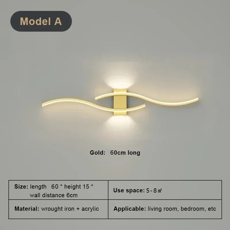 Moderne Minimalistische LED Streifen Wandleuchte – Dimmbare Wandleuchte für Wohnzimmer, Schlafzimmer, Restaurant und Badezimmer