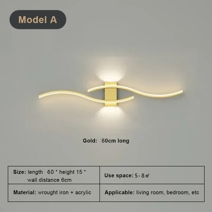 Moderne Minimalistische LED Streifen Wandleuchte – Dimmbare Wandleuchte für Wohnzimmer, Schlafzimmer, Restaurant und Badezimmer