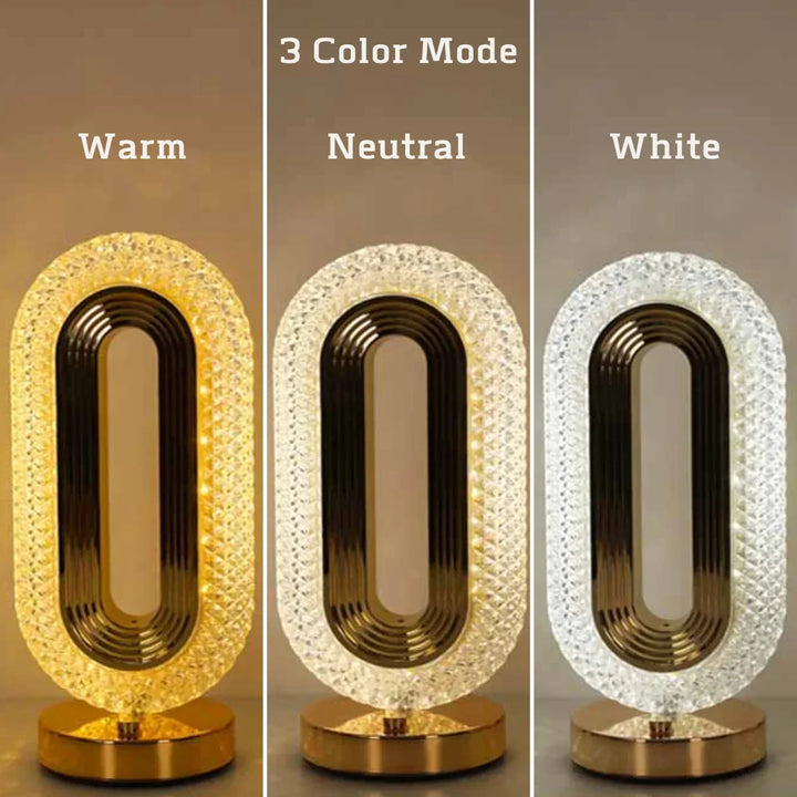 Moderne Luxus Oval USB Wiederaufladbare Kristall Tischlampe – Dimmbares LED Nachtlicht für Schlafzimmer, Wohnzimmer und Nachttischdekoration