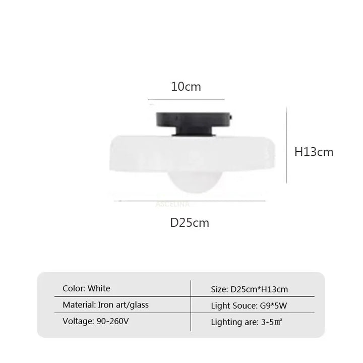 Moderne dualverwendbare Glas-Deckenleuchte – G9-Lampen Wandlampe für Wohnzimmer, Schlafzimmer, Flur und Balkon