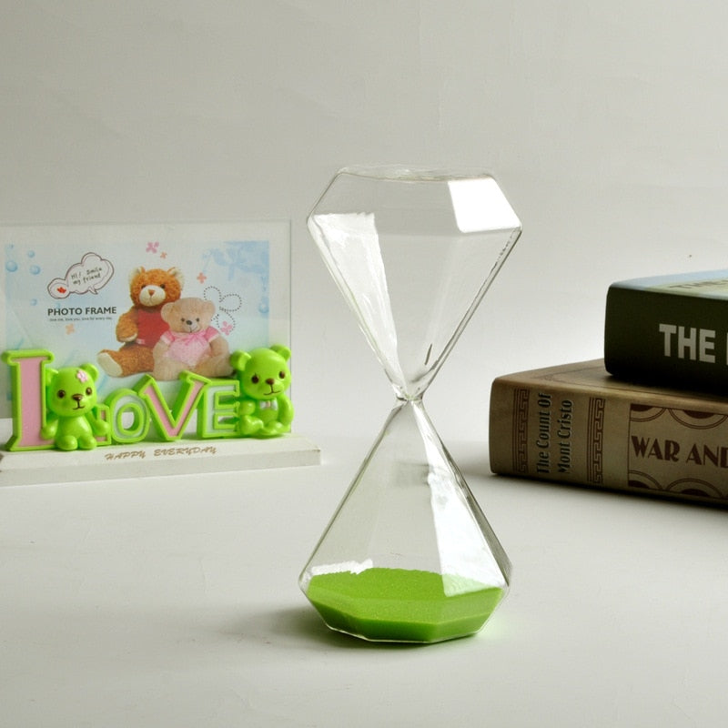 5–60 Minuten Diamant-Stundenglas, Sanduhr, Sanduhr, Kindergeschenk, Sanduhr, Wohnraumdeko, erhältlich in mehreren Farbausführungen