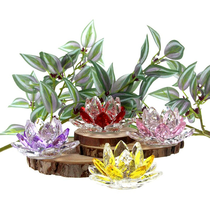 Kristall Lotusblume Handwerk Glas Papiergewicht Wohnkultur Ornamente Figuren Haus Hochzeit Party Dekor Geschenke Souvenir