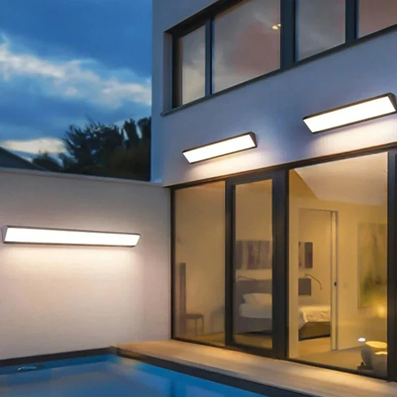 Lange Streifen LED Außenwandlampen - Wasserdichte Aluminiumlichter für Veranda, Garten, Flur