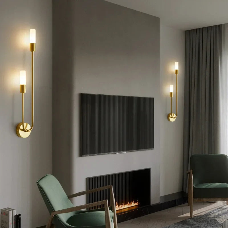 Moderne Gold LED Wandleuchte – Nordische Wandleuchte für Wohnzimmer, Schlafzimmer, Küche und Flur Dekor