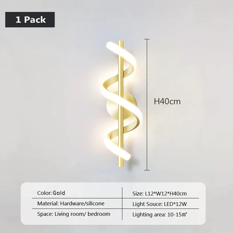 Zeitgenössische LED-Wandleuchte - Schlankes nordisches Design für Schlafzimmer, Wohnzimmer und mehr