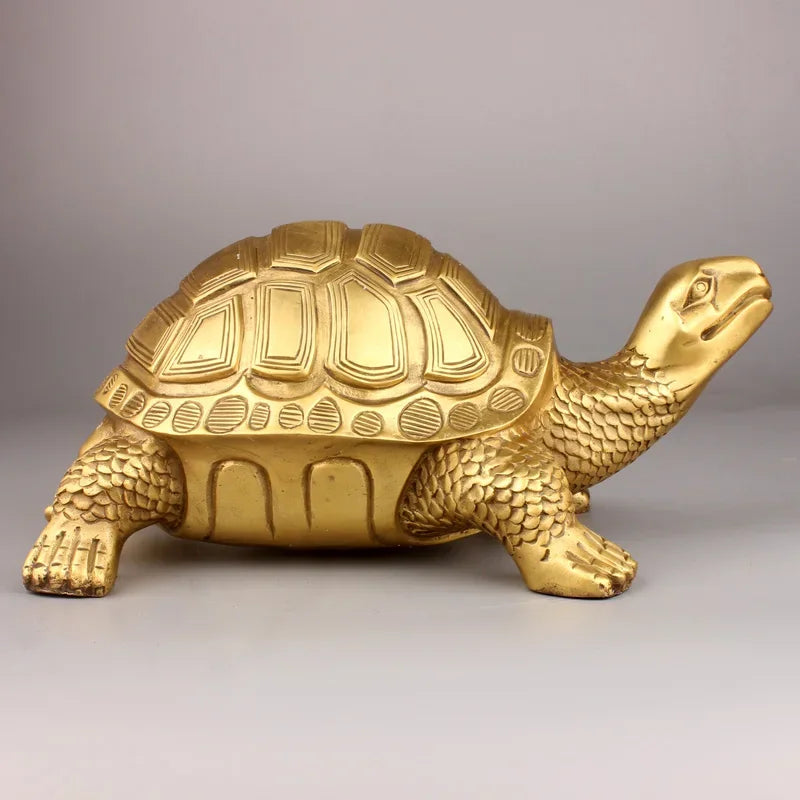 Brass Feng Shui Schildkröte Statue Glückliches Tier Skulptur für Langlebigkeit Home Office Dekoration Figur Geschenk Studien Ornament