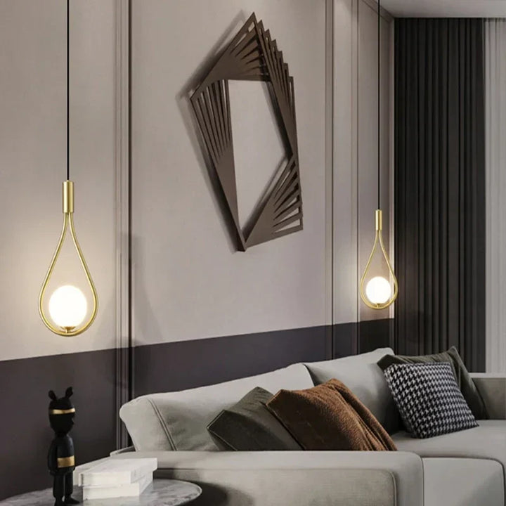 Moderne LED Pendelleuchte – Nordischer Mattglas Ball Kronleuchter mit G9 Glühbirne für Schlafzimmer, Wohnzimmer und Esszimmer