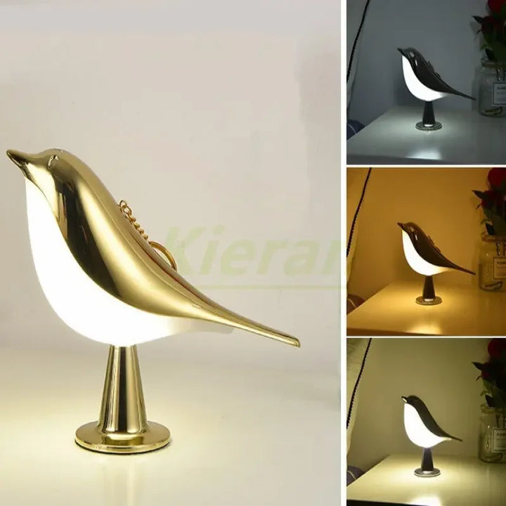Moderne LED Vogel Schreibtischlampe – Touch Control, 6-10W LED Licht für Schlafzimmer, Studium und Wohnzimmer – Stilvolles Magpie Design für Wohnkultur