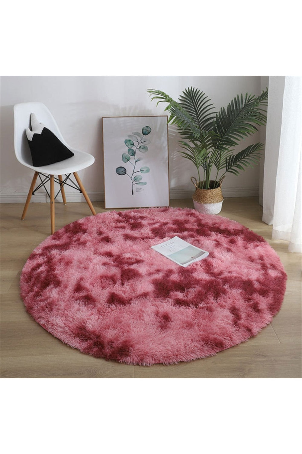 Flauschiger runder Teppich