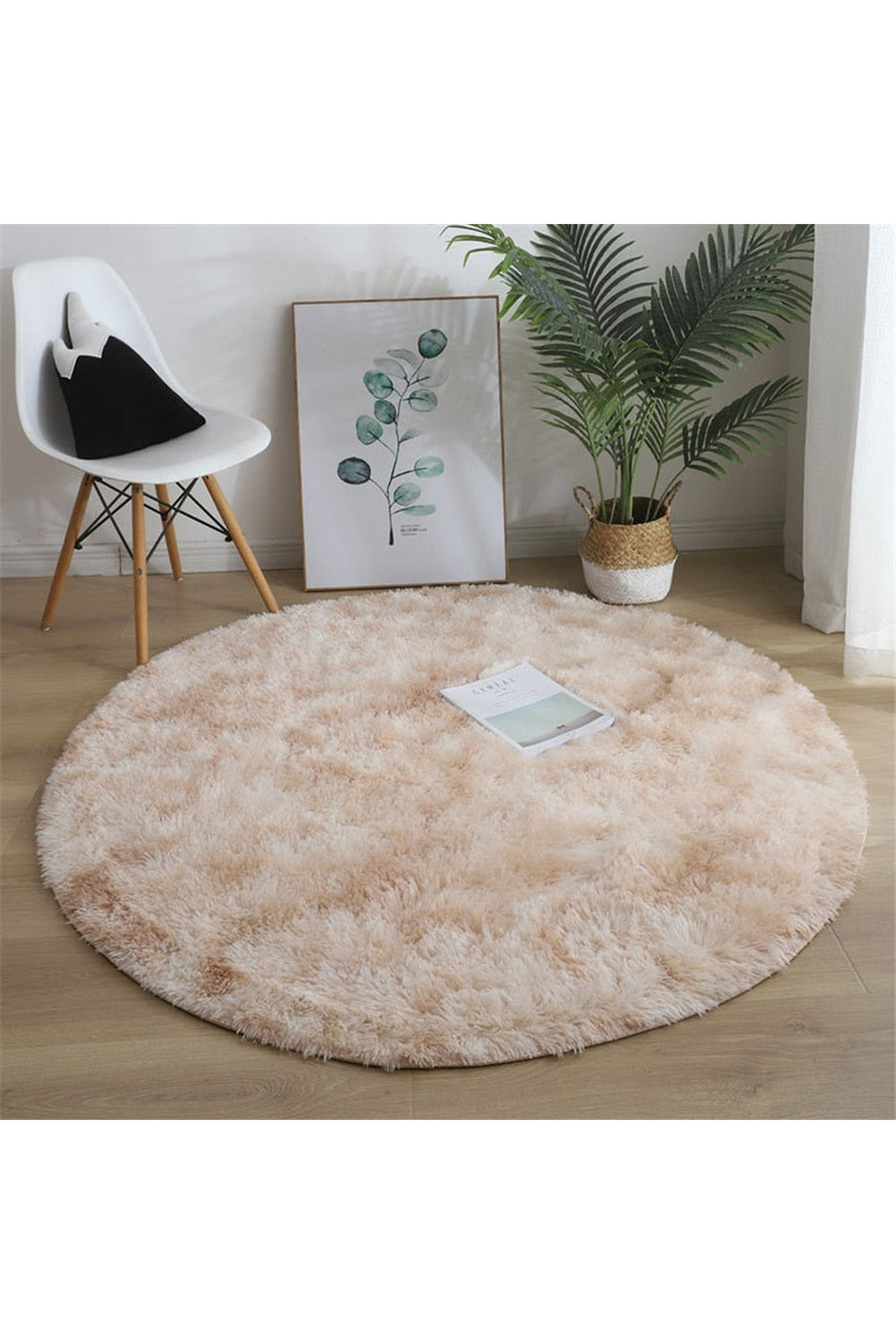 Flauschiger runder Teppich