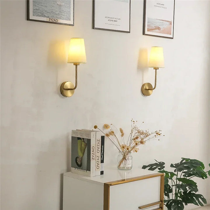 Nordic Minimalist Wandlampe – Moderner Leinenlampenschirm mit Ellenbogen-Design für Wohnzimmer, Schlafzimmer und Treppenhaus