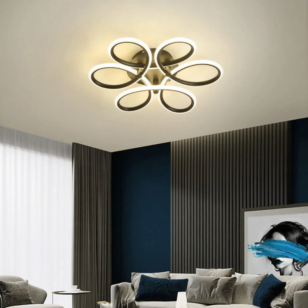 Moderne LED Blumen Deckenleuchte | 12W Drei-Farben Deckenlampe für Wohnzimmer, Flur, Schlafzimmer und mehr