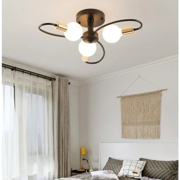 Moderne LED-Deckenlampen - Industrielles Eisen Schwarz/Goldene Nordic Minimalismus
