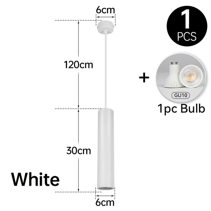 Moderne LED Pendelleuchte – Schlanker Zylinder Hängeleuchte für Küchen-, Wohn- und Schlafzimmerdekoration