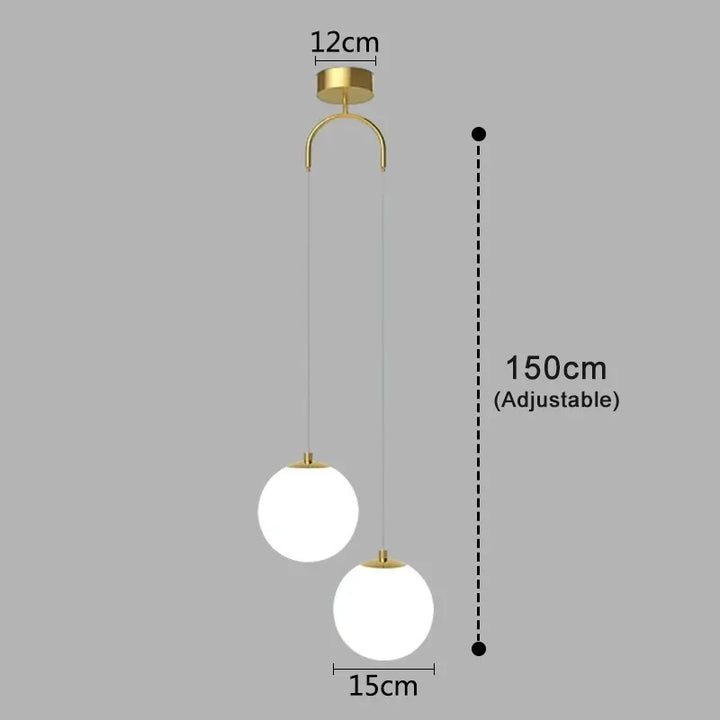 Moderne Glas LED Pendelleuchte – Nordischer Stil Hängeleuchte für Wohnzimmer, Schlafzimmer, Restaurant und Bar, 220V AC, Innenbeleuchtung Einbauleuchte