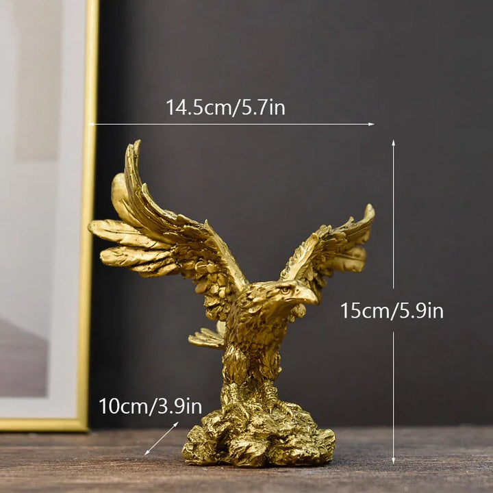 Harz Goldener Adler Statue Kunst Tier Modell Sammlung Ornament Home Büro Schreibtisch Feng Shui Dekor Figuren einfach