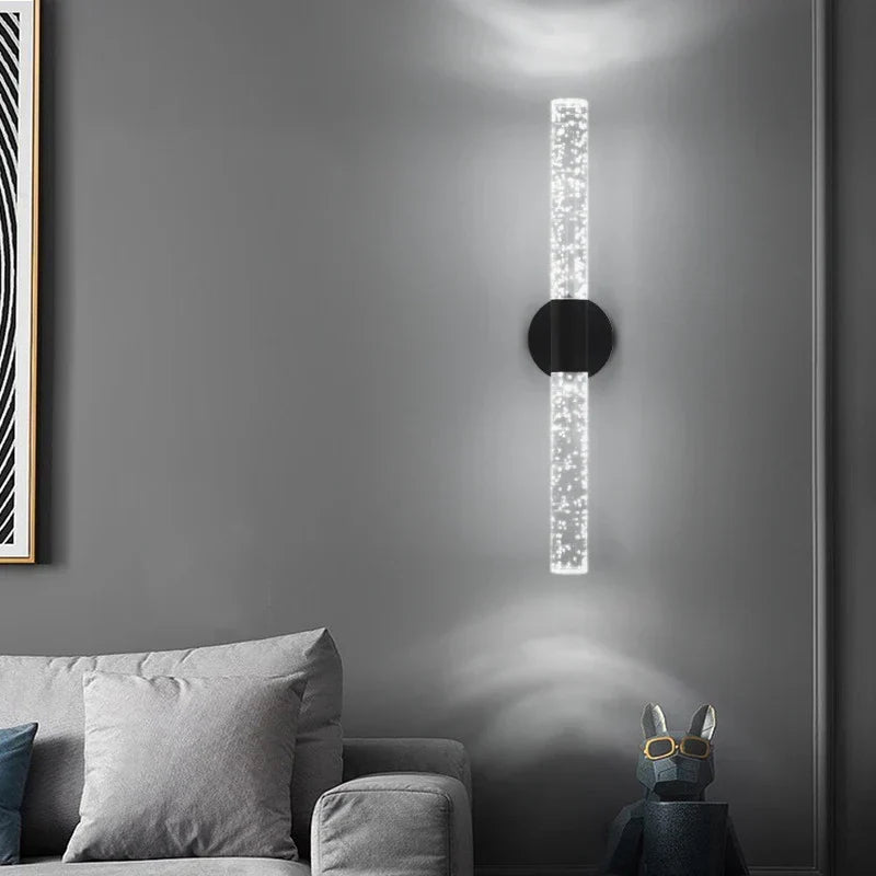 Moderne LED Kristall Wandleuchte – Schlanke wandmontierte Leuchte für Schlafzimmer, Wohnzimmer, Gang und Flur