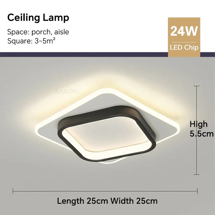 Moderne LED-Deckenlampe - Quadratische Deckenleuchte für Wohnraum, Treppe, Flur und mehr