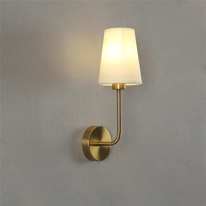 Nordic Minimalist Wandlampe – Moderner Leinenlampenschirm mit Ellenbogen-Design für Wohnzimmer, Schlafzimmer und Treppenhaus