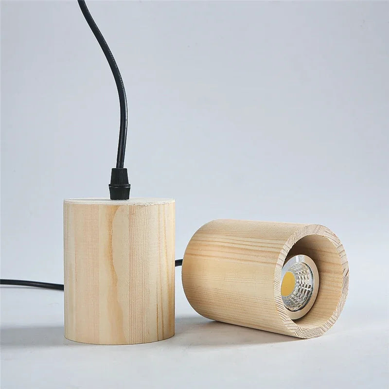 Moderne Holz-Pendelleuchte – Nordic Style Massivholzlampe für Wohnzimmer, Schlafzimmer, Bar und Restaurant, E27 Lampenfassung