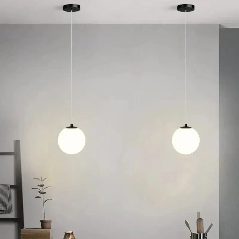 Moderne Glas LED Pendelleuchte – Nordischer Stil Hängeleuchte für Wohnzimmer, Schlafzimmer, Restaurant und Bar, 220V AC, Innenbeleuchtung Einbauleuchte