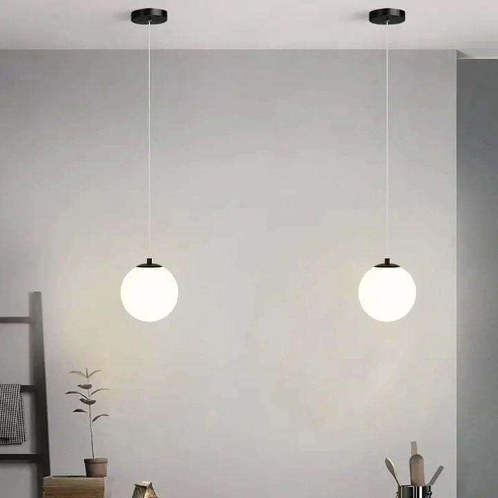 Moderne Glas LED Pendelleuchte – Nordischer Stil Hängeleuchte für Wohnzimmer, Schlafzimmer, Restaurant und Bar, 220V AC, Innenbeleuchtung Einbauleuchte