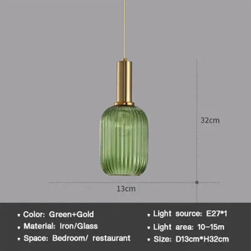 Moderne Nordische Glas Pendelleuchte – Einzelkopf LED Hängeleuchte für Esszimmer, Schlafzimmer, Café und Studium – Weiß, Grün, Cognac & Mehr
