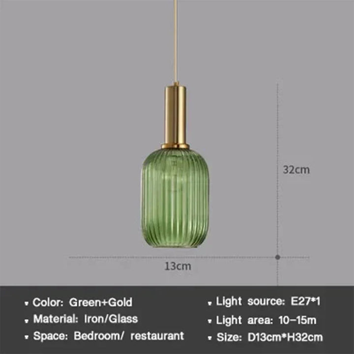 Moderne Nordische Glas Pendelleuchte – Einzelkopf LED Hängeleuchte für Esszimmer, Schlafzimmer, Café und Studium – Weiß, Grün, Cognac & Mehr