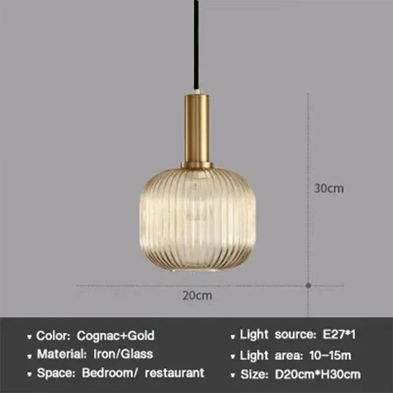 Moderne Nordische Glas Pendelleuchte – Einzelkopf LED Hängeleuchte für Esszimmer, Schlafzimmer, Café und Studium – Weiß, Grün, Cognac & Mehr