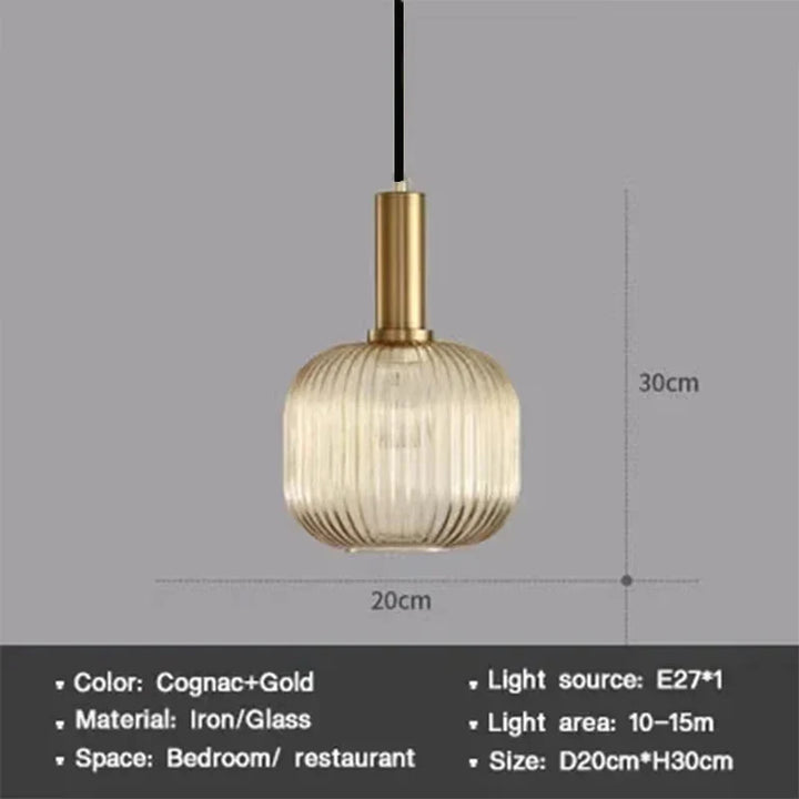 Moderne Nordische Glas Pendelleuchte – Einzelkopf LED Hängeleuchte für Esszimmer, Schlafzimmer, Café und Studium – Weiß, Grün, Cognac & Mehr