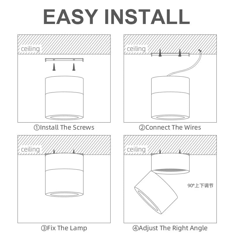 Moderne LED-Wandleuchte – Runde Oberflächenmontierte Downlight mit neutralen, kühlen und warmen Lichtoptionen für Küche, Schlafzimmer, Esszimmer und mehr