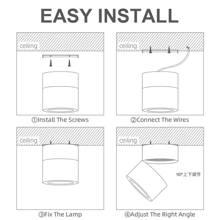 Moderne LED-Wandleuchte – Runde Oberflächenmontierte Downlight mit neutralen, kühlen und warmen Lichtoptionen für Küche, Schlafzimmer, Esszimmer und mehr
