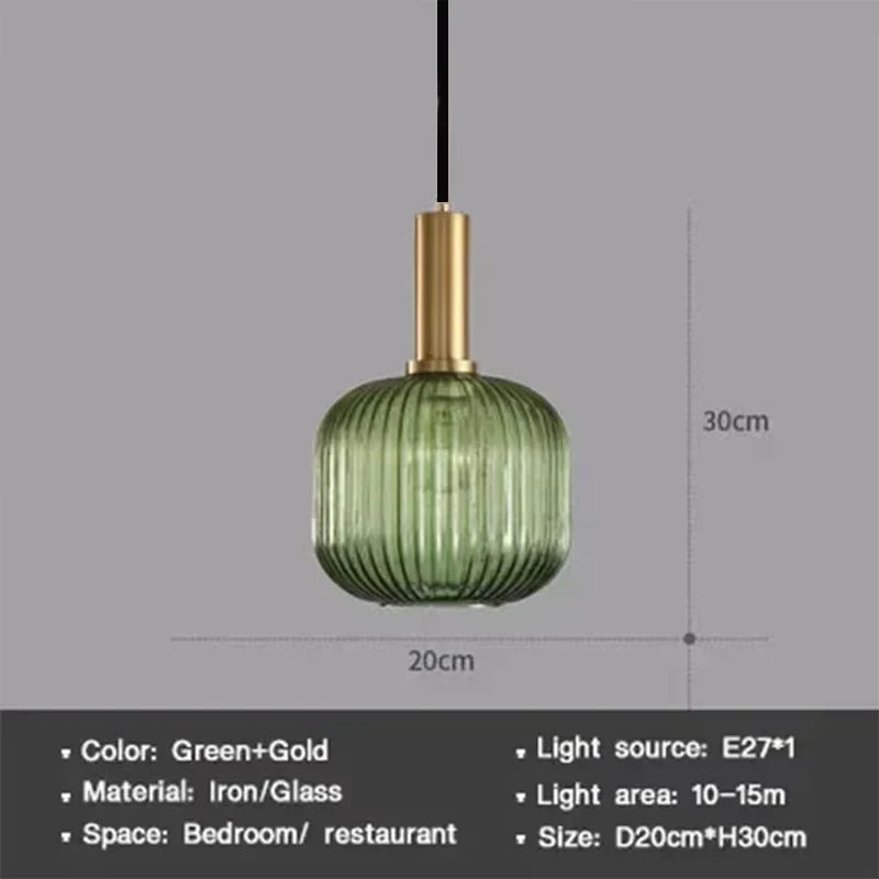 Moderne Nordische Glas Pendelleuchte – Einzelkopf LED Hängeleuchte für Esszimmer, Schlafzimmer, Café und Studium – Weiß, Grün, Cognac & Mehr
