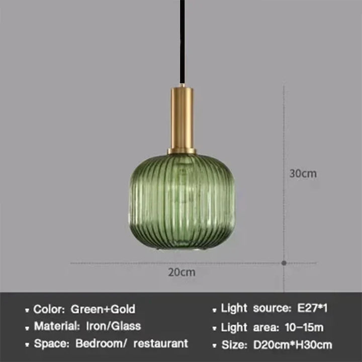 Moderne Nordische Glas Pendelleuchte – Einzelkopf LED Hängeleuchte für Esszimmer, Schlafzimmer, Café und Studium – Weiß, Grün, Cognac & Mehr