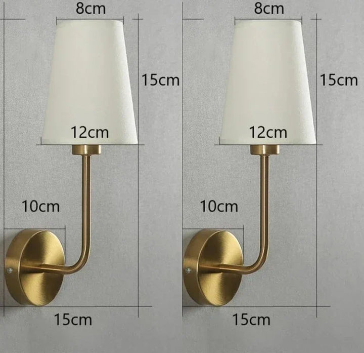 Nordic Minimalist Wandlampe – Moderner Leinenlampenschirm mit Ellenbogen-Design für Wohnzimmer, Schlafzimmer und Treppenhaus