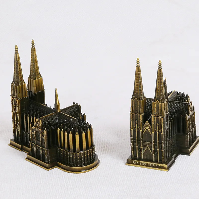 Kölner Dom Modell Metall Antik Bronze Deutschland Kölner Dom Gebäude Figurine Weltberühmtes Wahrzeichen Architektur Dekoration