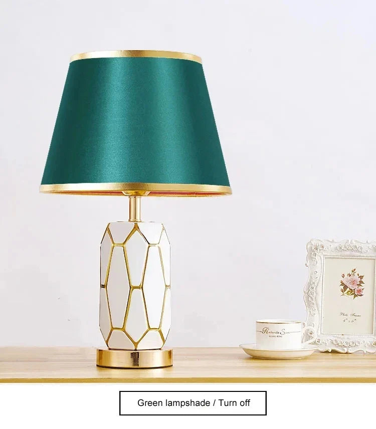 Amerikanische Keramik Tischlampe - Schlichte moderne Schlafzimmer Nachttischlampe für das Wohnzimmer, warme Hochzeitszimmer dekorative Lampe