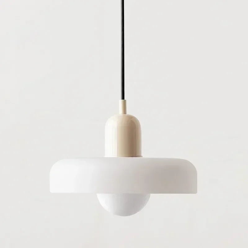 Nordic Glas Pendelleuchte – Moderne LED Hängeleuchte für Wohnzimmer, Schlafzimmer, Esszimmer und Bar, 3 Bonbonfarben