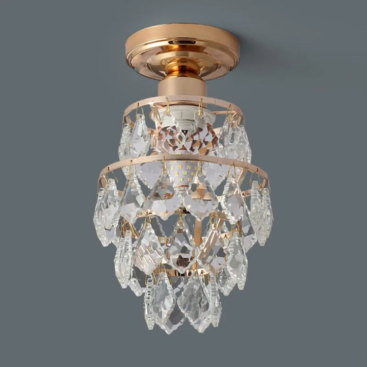Moderne Gold Mini Kristall Deckenleuchte – E27 LED Leuchte für Schlafzimmer, Wohnzimmer, Treppen und Wohnkultur