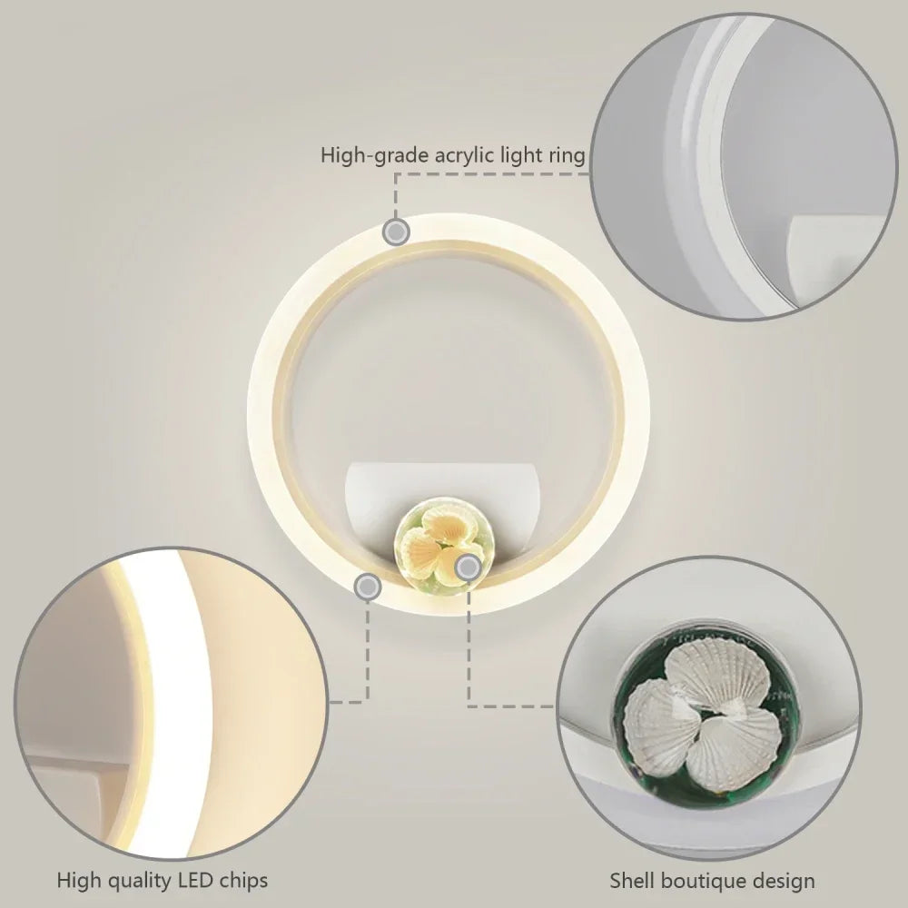 Moderne LED-Wandlampe – Einstellbare 3-Farben-Leuchte für Schlafzimmer, Wohnzimmer, Balkon und Innendekoration