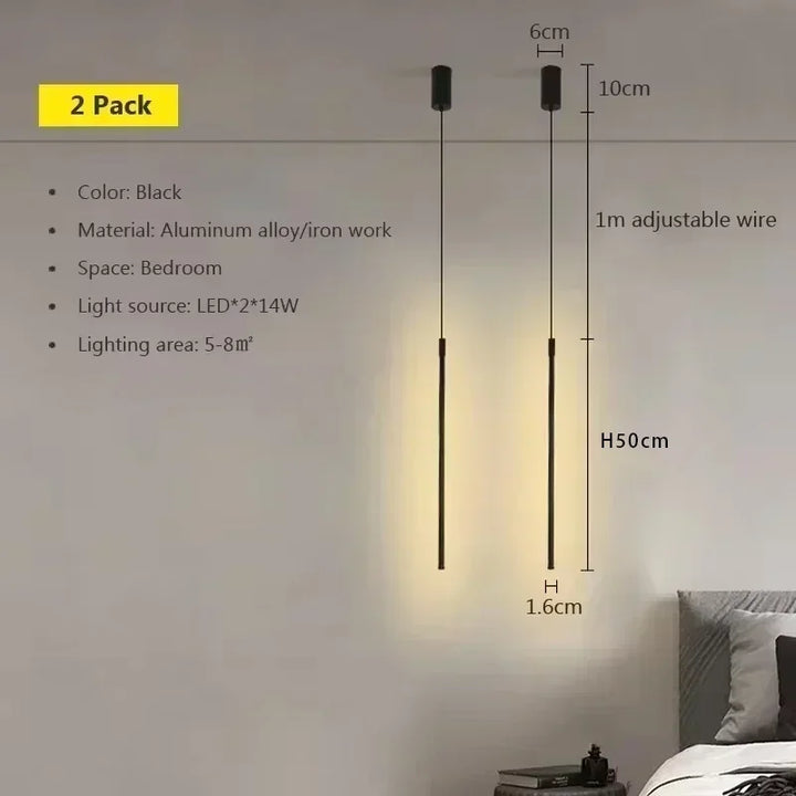 Moderne LED Pendelleuchte für Esszimmer, Schlafzimmer & Wohnzimmer – Berührungsschalter, Aluminium Hängeleuchte, Weiß & Schwarzer Lampenschirm
