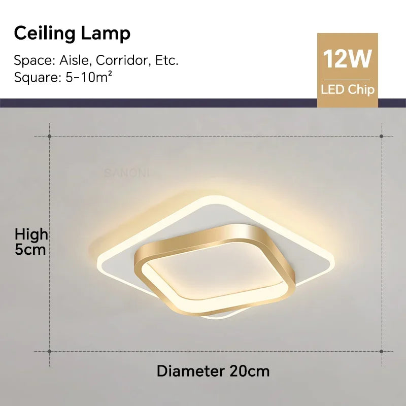 Moderne LED-Deckenlampe - Quadratische Deckenleuchte für Wohnraum, Treppe, Flur und mehr