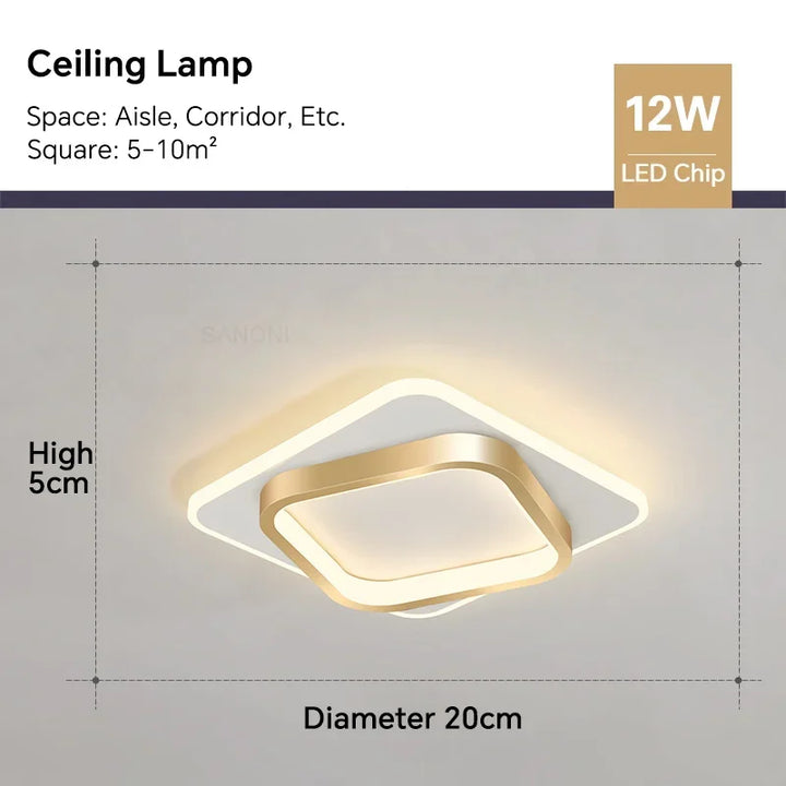 Moderne LED-Deckenlampe - Quadratische Deckenleuchte für Wohnraum, Treppe, Flur und mehr
