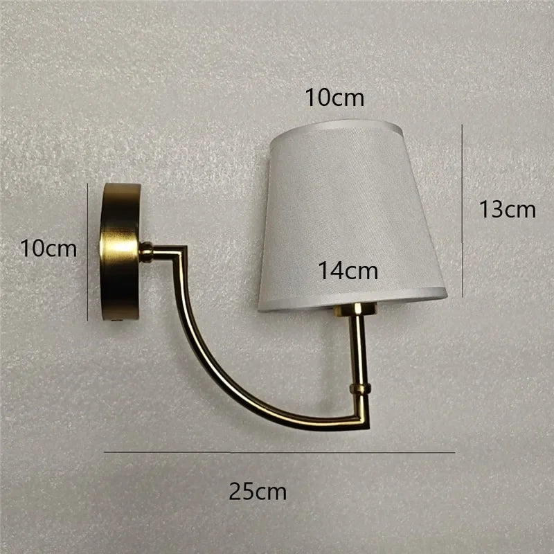 Nordic Minimalist Wandlampe – Moderner Leinenlampenschirm mit Ellenbogen-Design für Wohnzimmer, Schlafzimmer und Treppenhaus