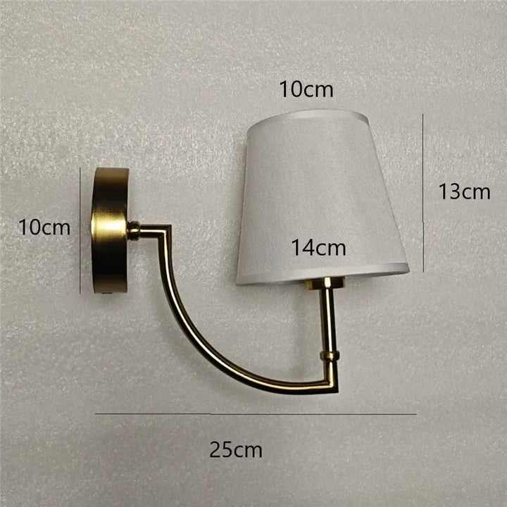 Nordic Minimalist Wandlampe – Moderner Leinenlampenschirm mit Ellenbogen-Design für Wohnzimmer, Schlafzimmer und Treppenhaus