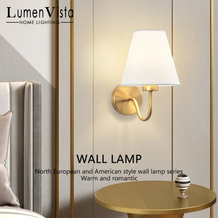 Moderne LED-Stoffwandleuchte – E27 Retro-Wandbeleuchtung für Schlafzimmer, Wohnzimmer, Hotel und Esszimmer