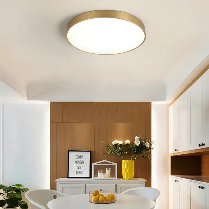 Moderne LED Flur Deckenleuchten - Einfache goldene Rundlampen